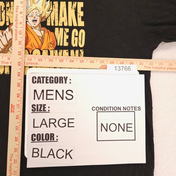 Dragon Ball Z Anime Crew Neck Graphic Casual T Shirt Adult Mens Size L Black - Picture 7 of 9